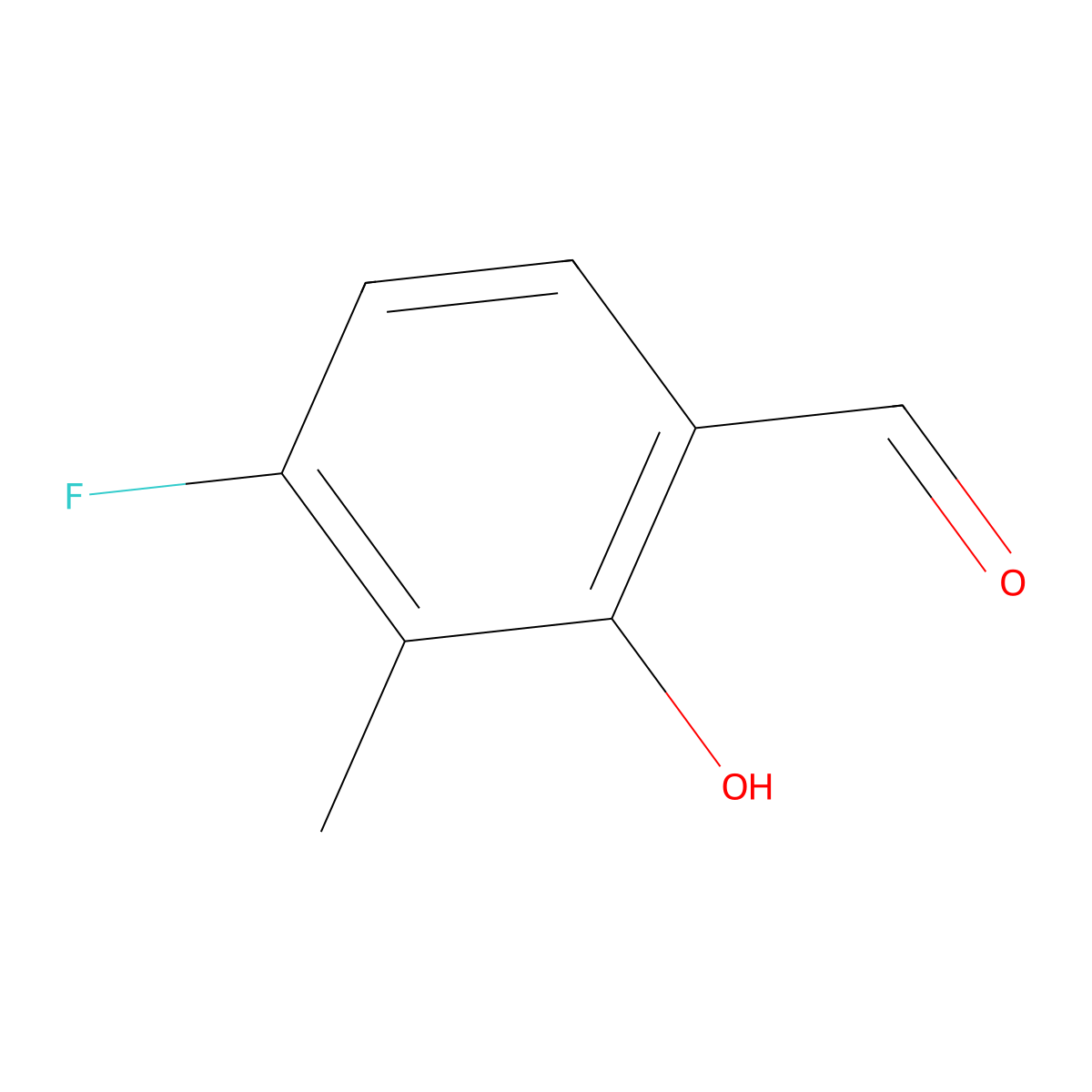 4-Fluoro-2-hydroxy-3-methylbenzaldehyde molecular structure, CAS 775337-99-0