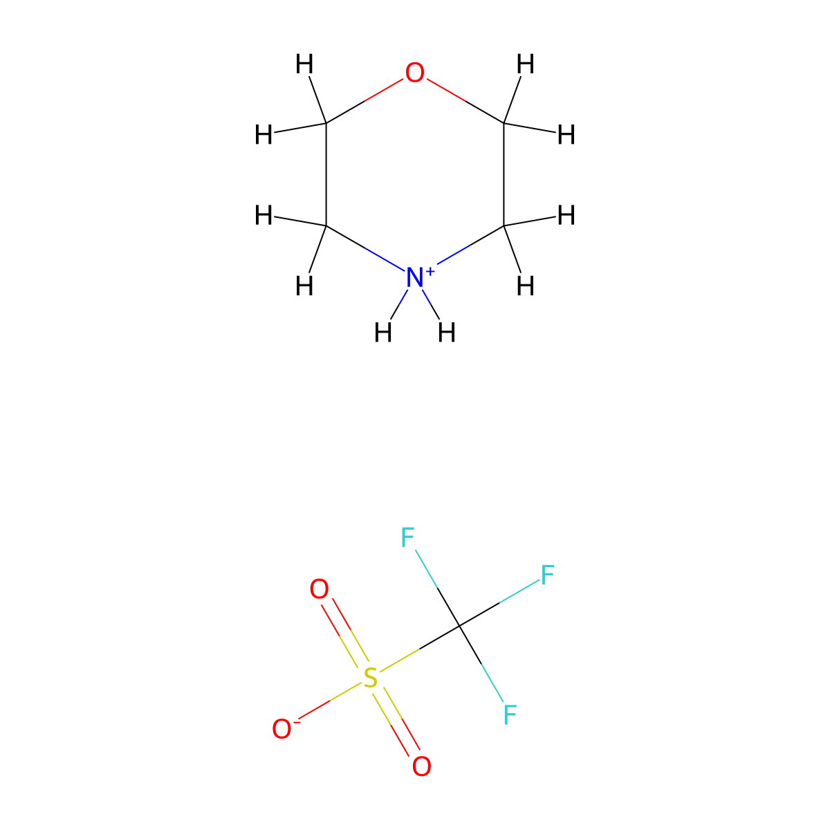 Morpholin-4-ium trifluoromethanesulphonate molecular structure, CAS 77534-70-4