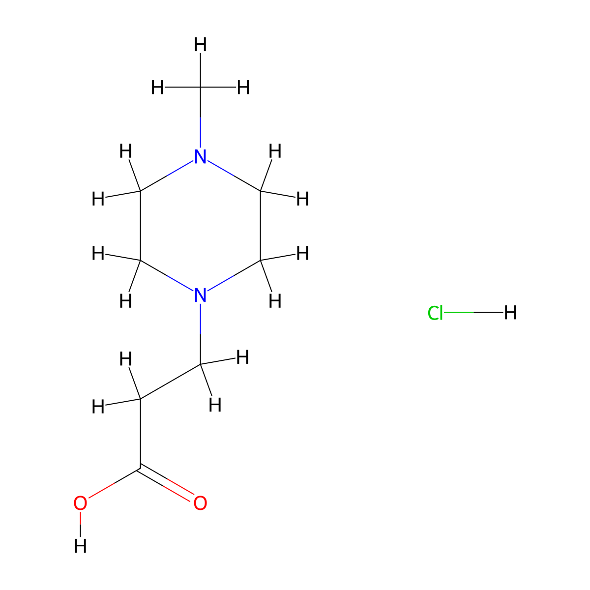 3-(4-Methylpiperazin-1-yl)propanoic acid hydrochloride molecular structure, CAS 775349-40-1