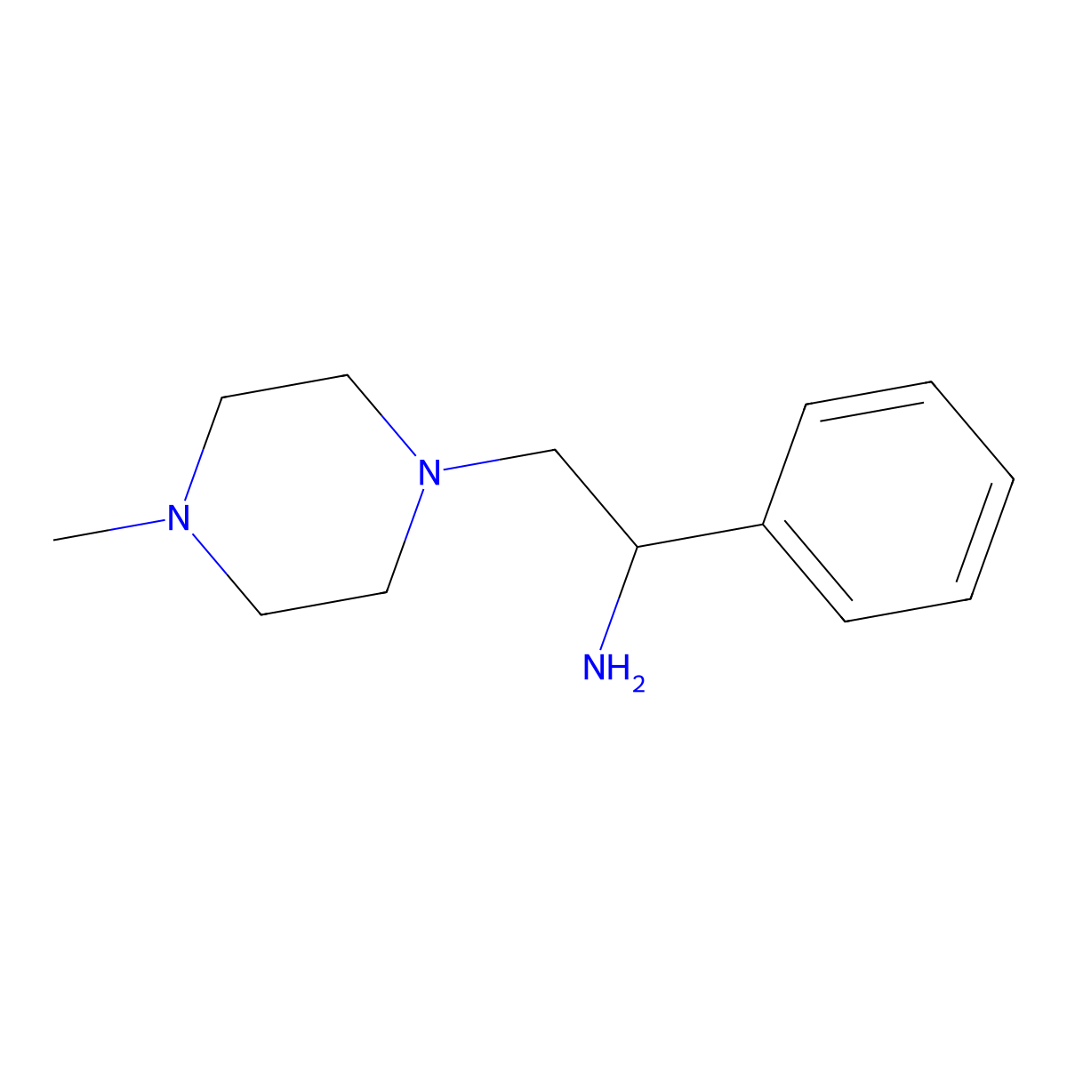 2-(4-Methylpiperazin-1-yl)-1-phenylethan-1-amine molecular structure, CAS 775349-54-7