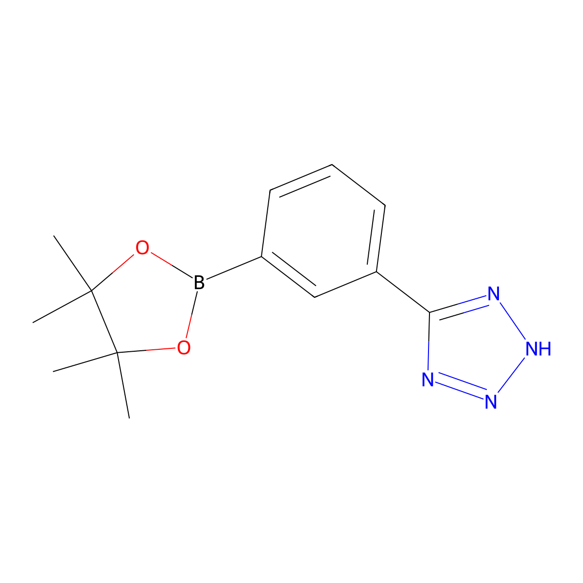 5-[3-(4,4,5,5-Tetramethyl-1,3,2-dioxaborolane-2-yl)phenyl]-1H-tetrazole molecular structure, CAS 775351-37-6
