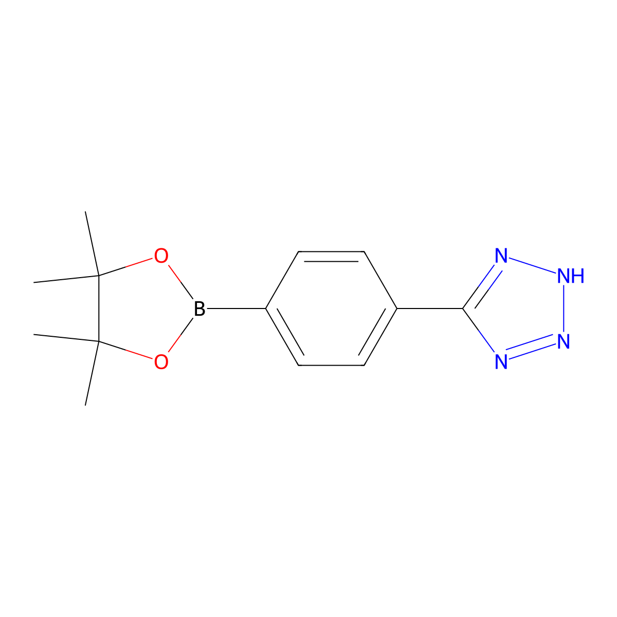 5-[4-(4,4,5,5-Tetramethyl-1,3,2-dioxaborolan-2-yl)phenyl]-2H-tetrazole molecular structure, CAS 775351-40-1