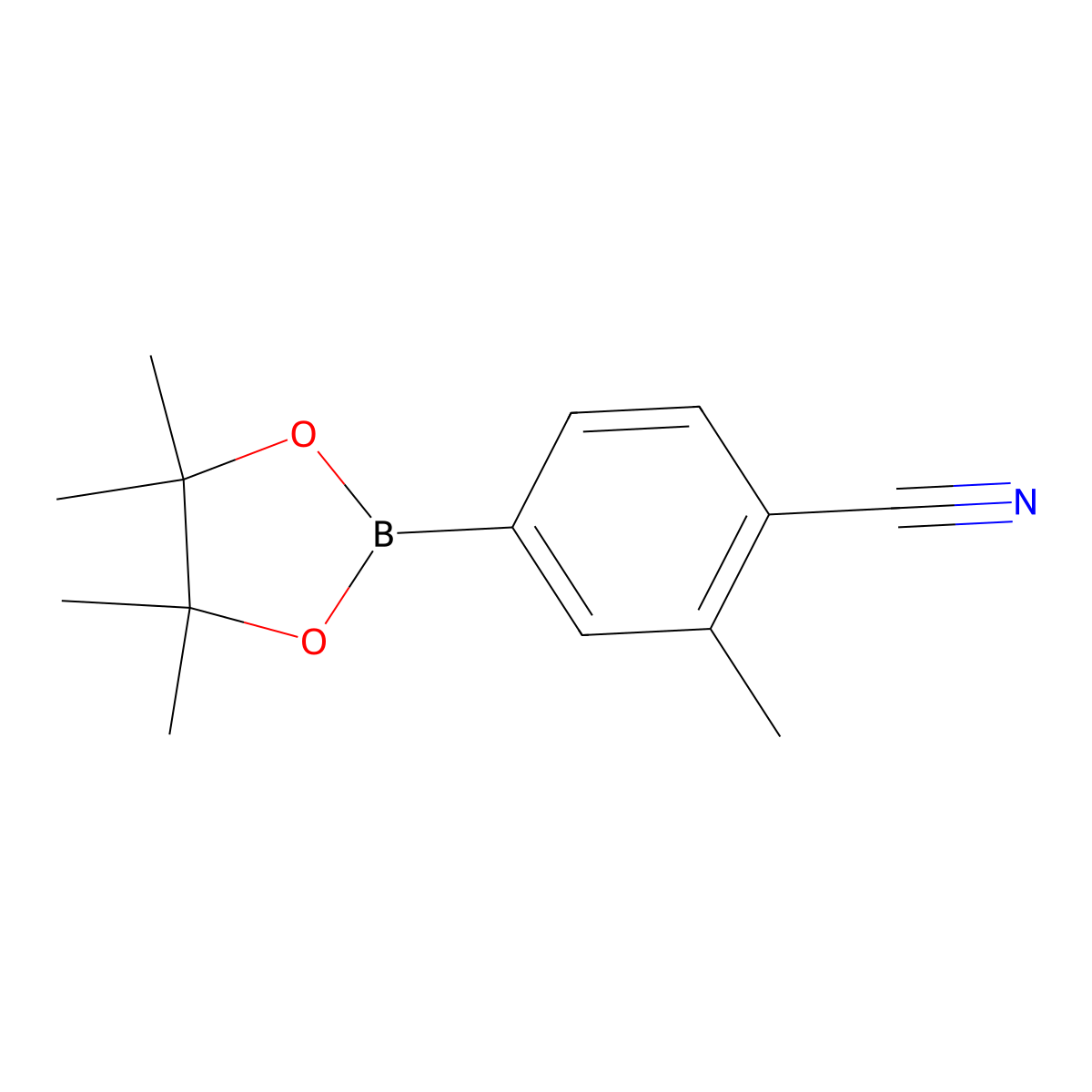 2-Methyl-4-(4,4,5,5-tetramethyl-1,3,2-dioxaborolan-2-yl)benzonitrile molecular structure, CAS 775351-54-7
