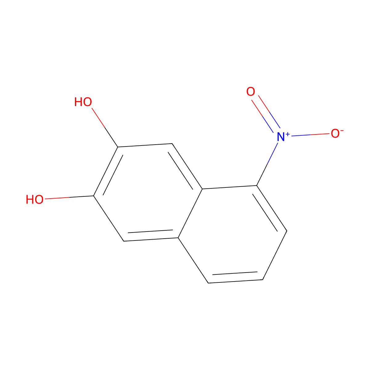 5-Nitronaphthalene-2,3-diol molecular structure, CAS 77542-54-2