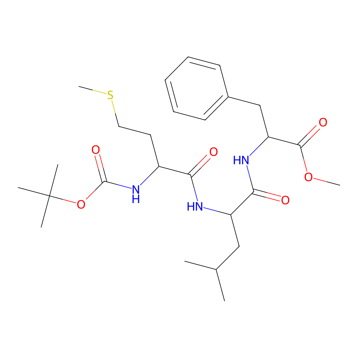 tert-Butyloxycarbonyl-methionyl-leucyl-phenylalanine methyl ester molecular structure, CAS 77542-78-0