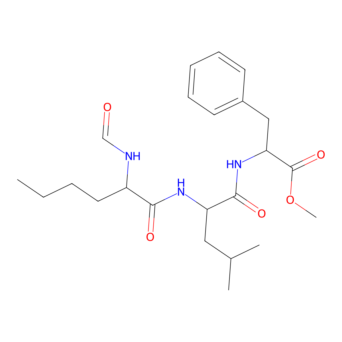 N-Formyl-norleucyl-leucyl-phenylalanyl-methylester molecular structure, CAS 77542-99-5