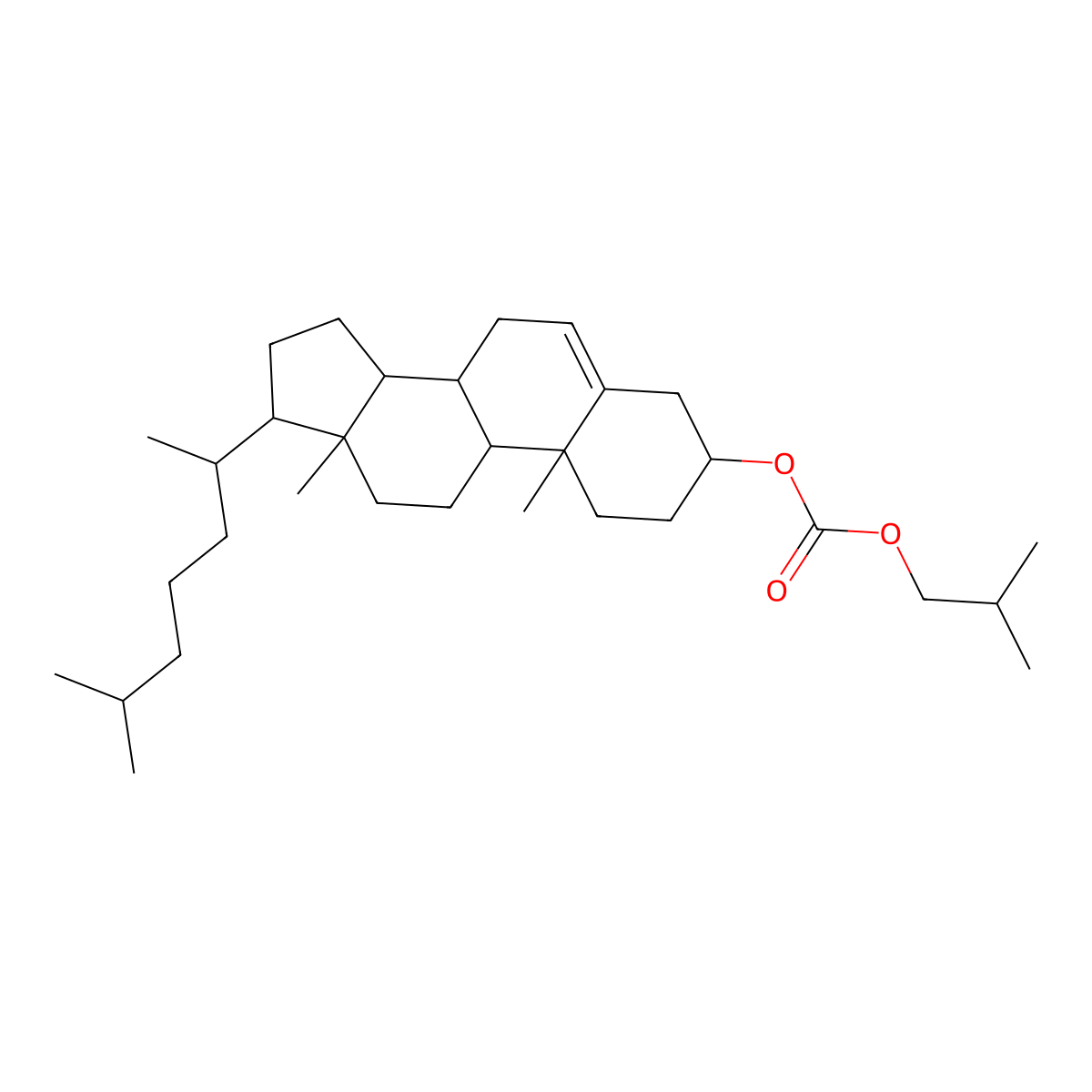 (3beta)-Cholest-5-en-3-yl 2-methylpropyl carbonate molecular structure, CAS 77546-35-1