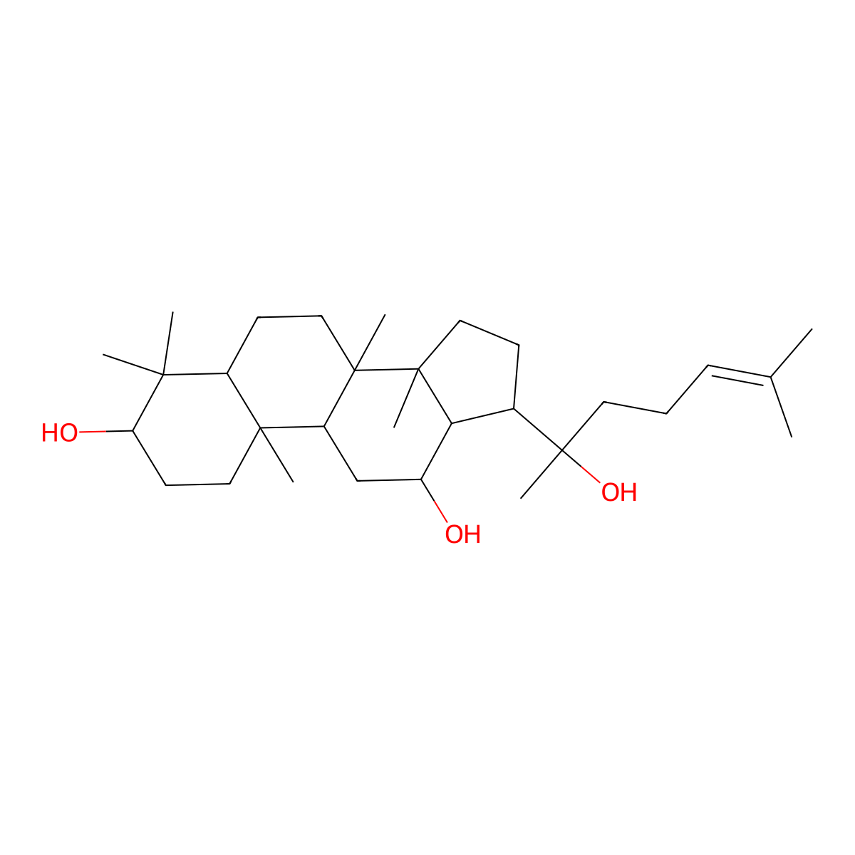 Protopanaxadiol molecular structure, CAS 7755-01-3