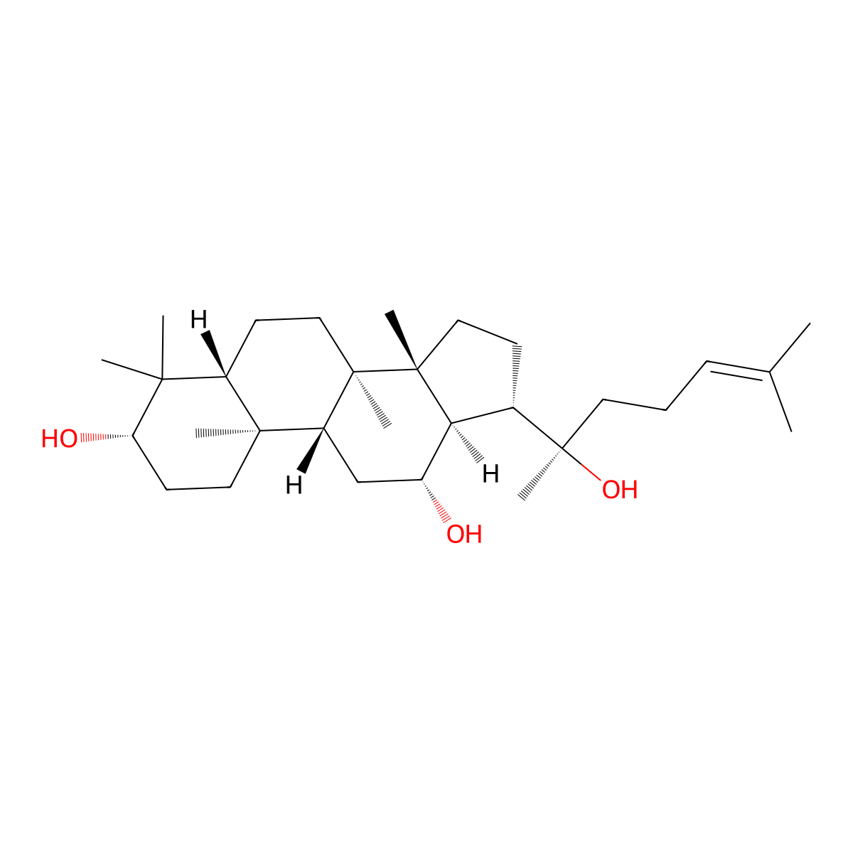 Protopanaxadiol molecular structure, CAS 7755-01-3
