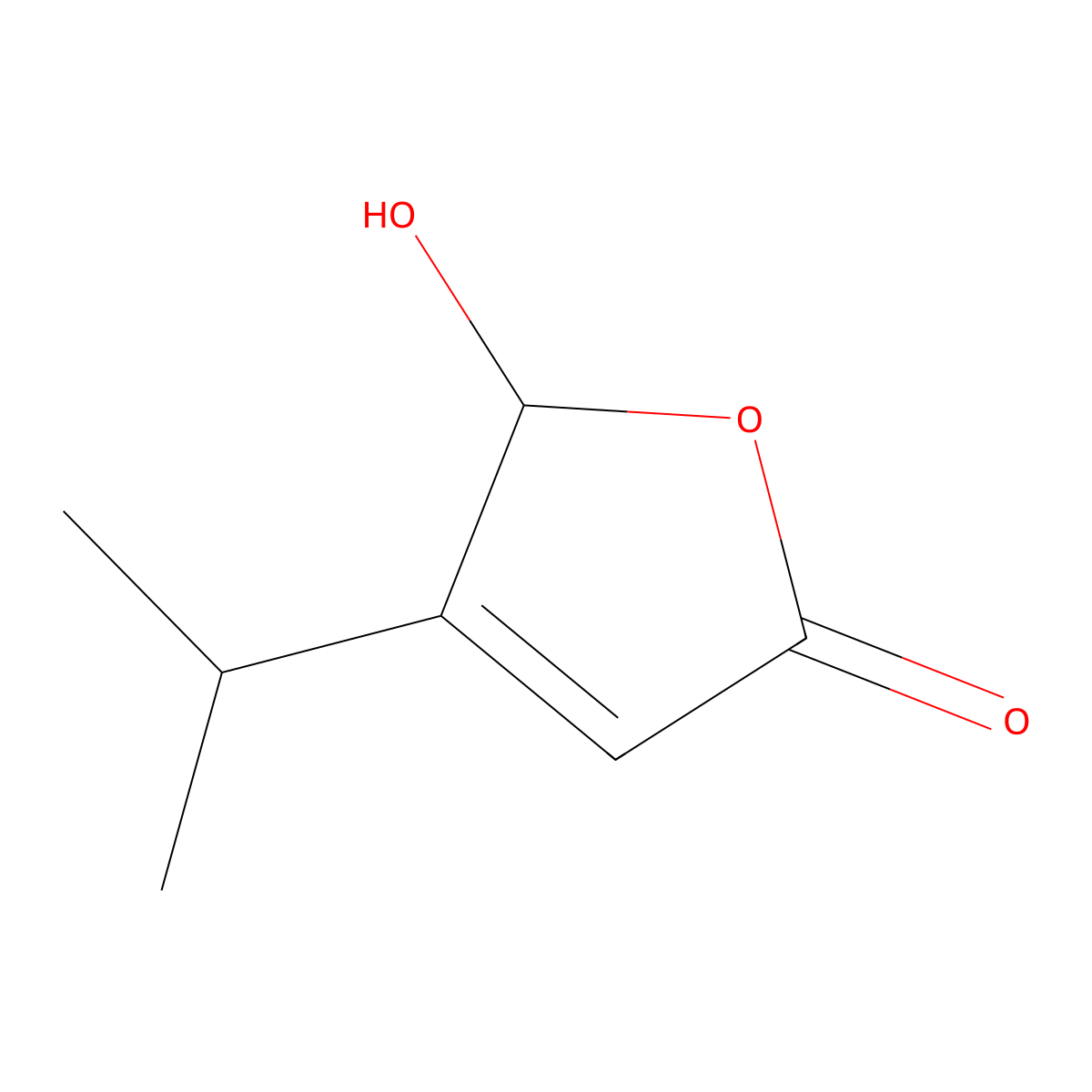 5-hydroxy-4-isopropylfuran-2(5H)-one molecular structure, CAS 7755-27-3