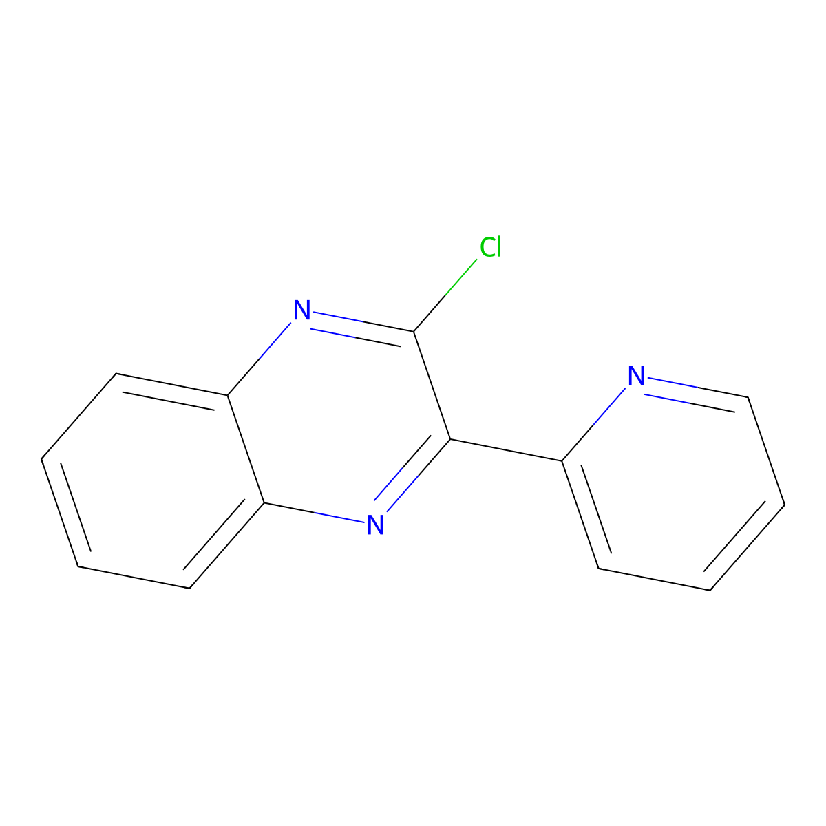 2-Chloro-3-(2-pyridinyl)quinoxaline molecular structure, CAS 7755-94-4