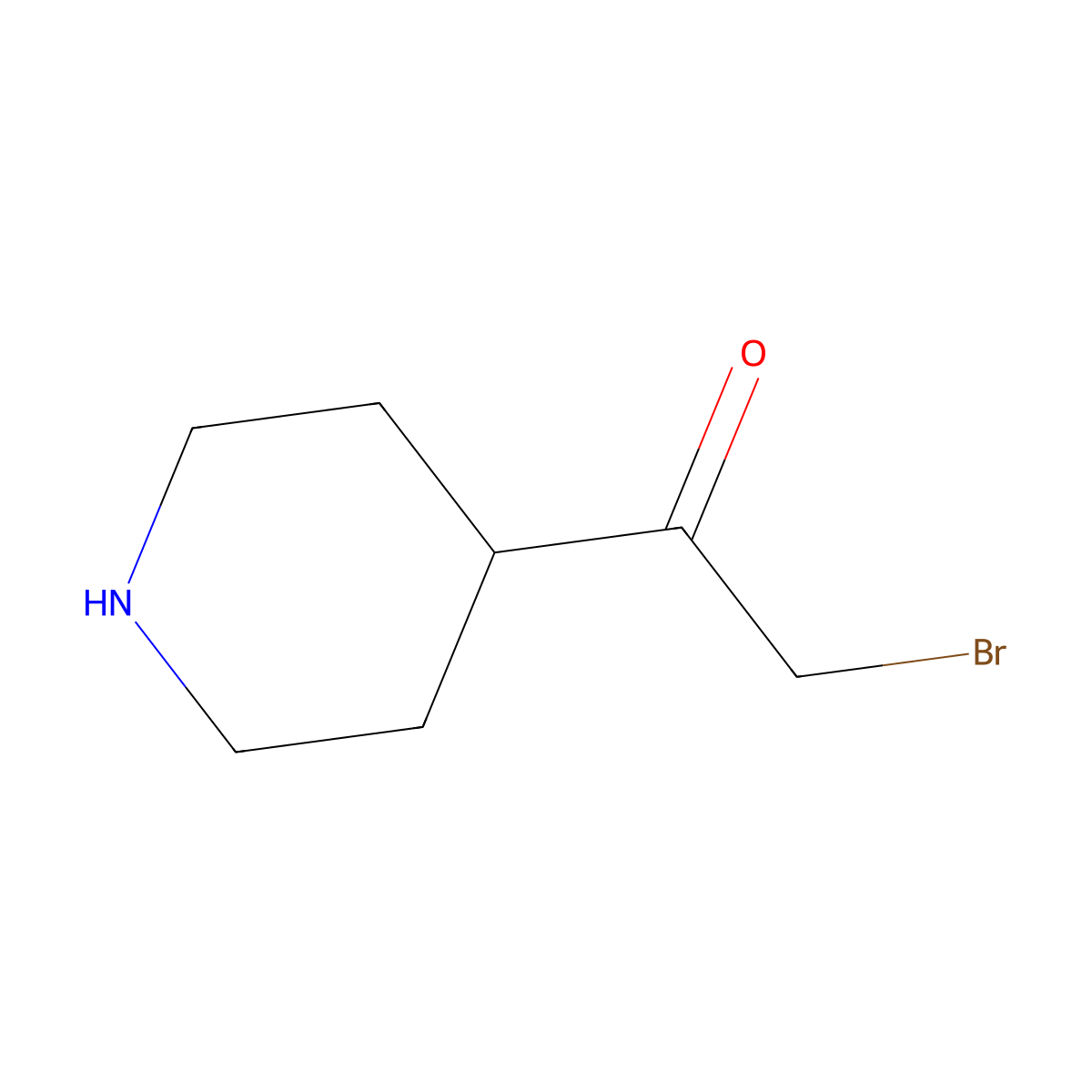 2-Bromo-1-(piperidin-4-yl)ethan-1-one molecular structure, CAS 775515-59-8
