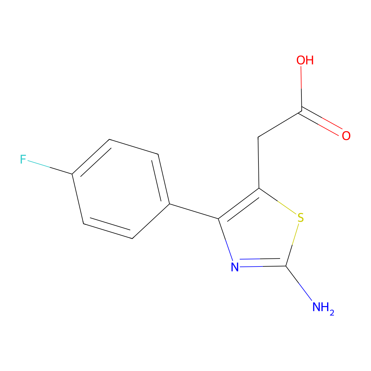 [2-Amino-4-(4-fluoro-phenyl)-thiazol-5-yl]-acetic acid molecular structure, CAS 775519-63-6