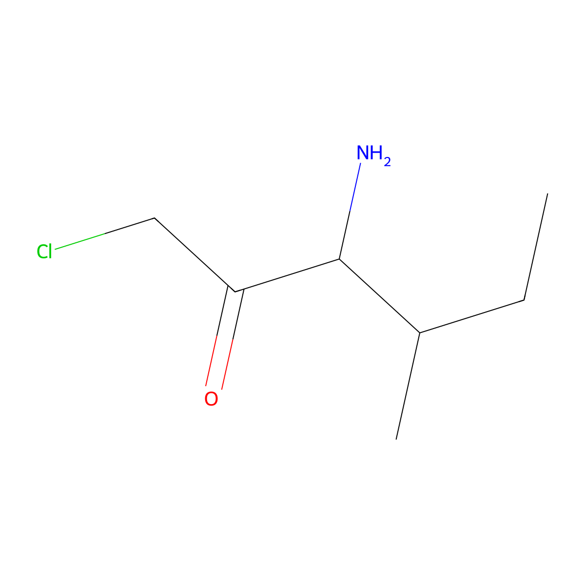(3S,4S)-3-amino-1-chloro-4-methylhexan-2-one molecular structure, CAS 775520-34-8