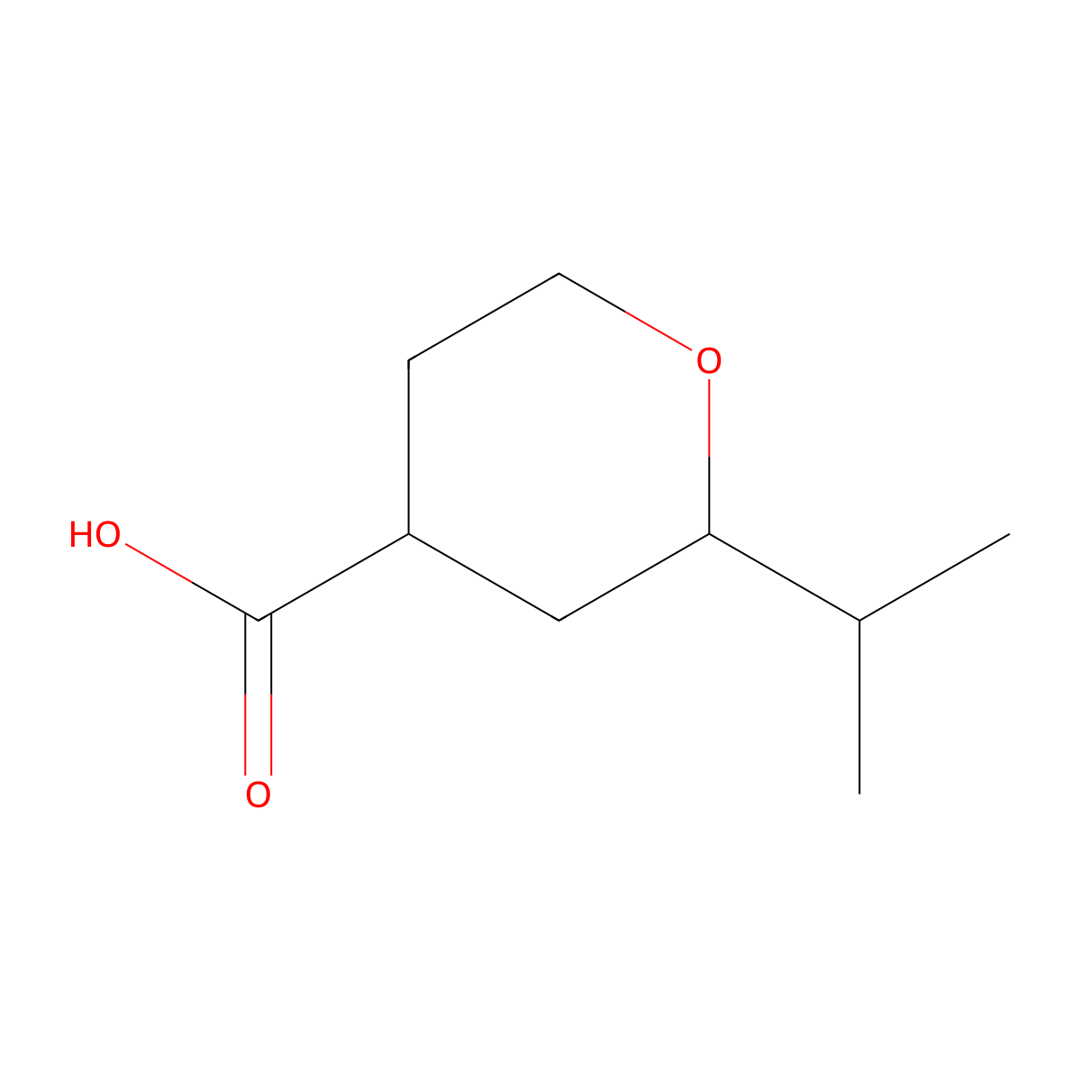 2-(Propan-2-yl)oxane-4-carboxylic acid molecular structure, CAS 77554-89-3