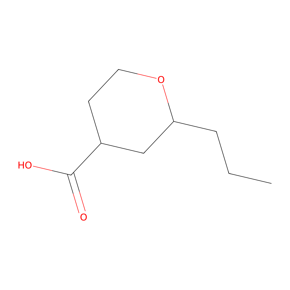 2-propyloxane-4-carboxylic Acid molecular structure, CAS 77554-90-6