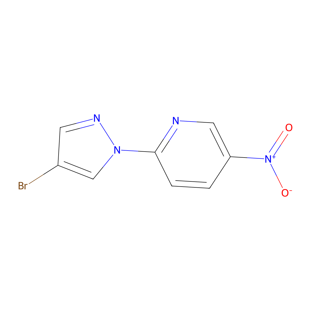 2-(4-bromo-1H-pyrazol-1-yl)-5-nitropyridine molecular structure, CAS 77556-30-0