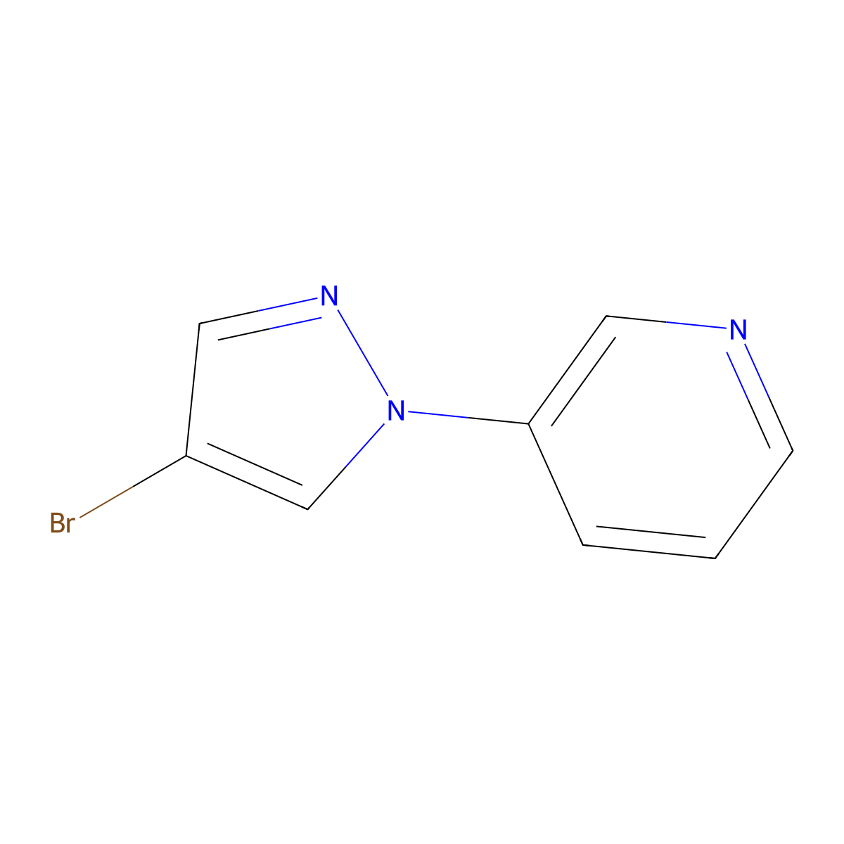 3-(4-bromo-1H-pyrazol-1-yl)pyridine molecular structure, CAS 77556-44-6