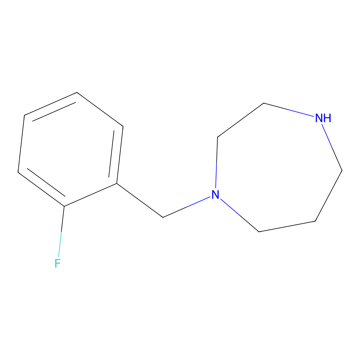 1-((2-Fluorophenyl)methyl)-1,4-diazepane molecular structure, CAS 775561-26-7