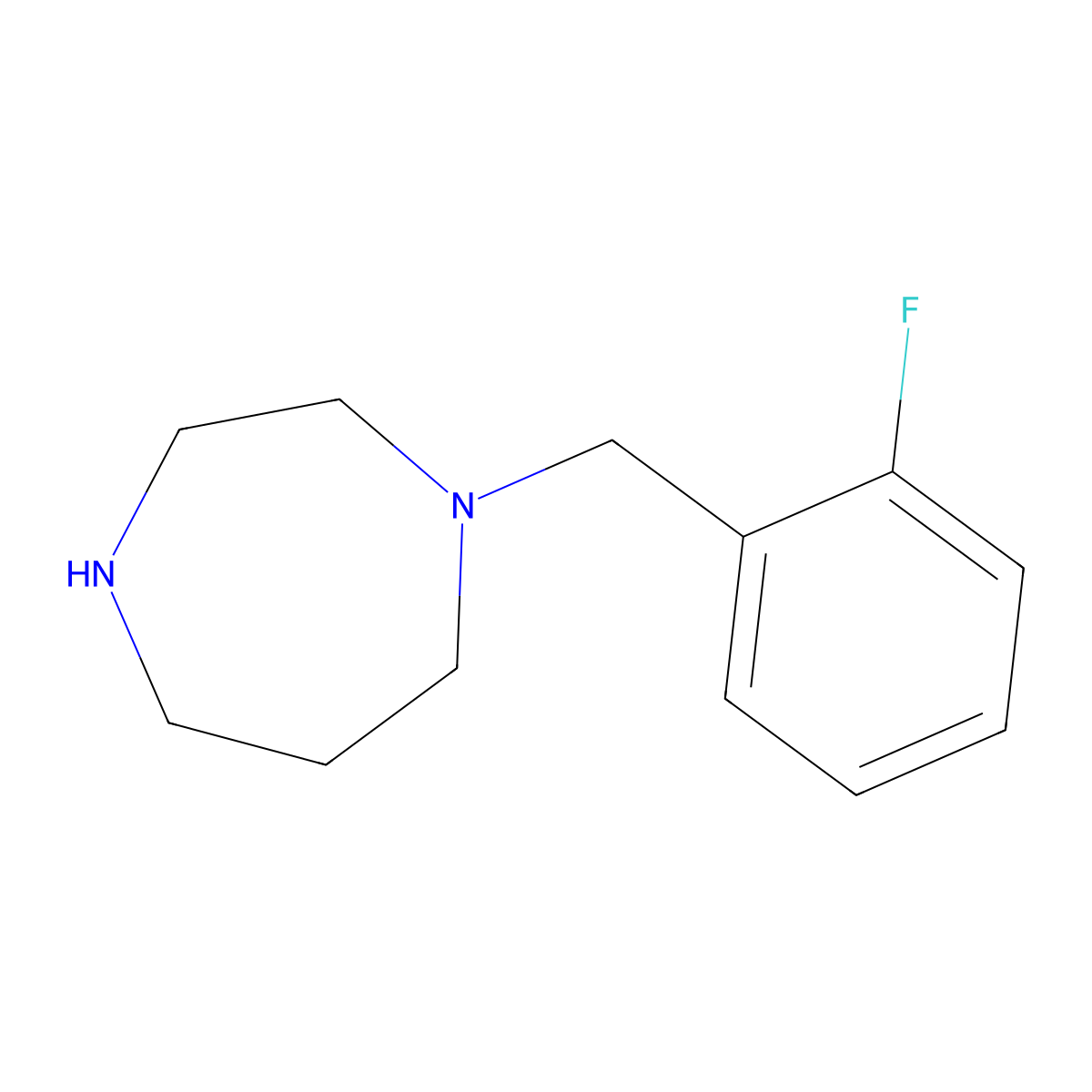 1-((2-Fluorophenyl)methyl)-1,4-diazepane molecular structure, CAS 775561-26-7