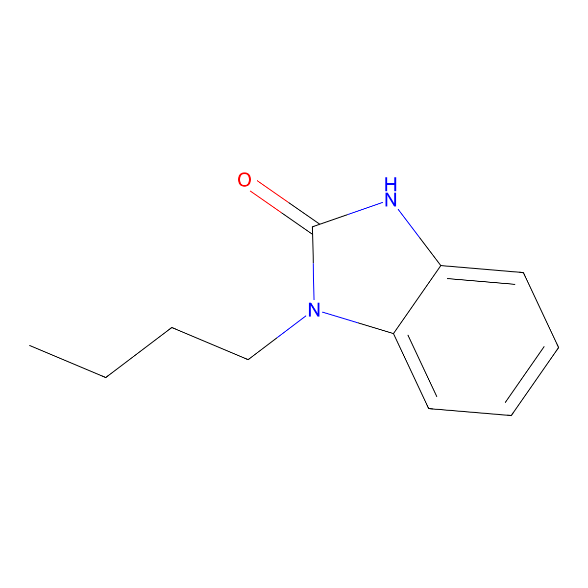 1-butyl-1,3-dihydro-2H-benzimidazol-2-one molecular structure, CAS 77557-02-9
