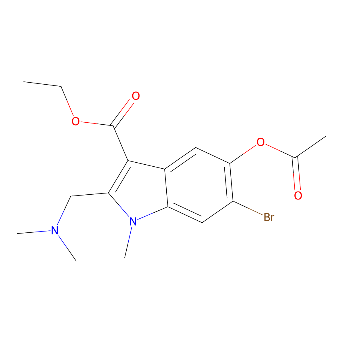 ethyl 5-(acetyloxy)-6-bromo-2-[(dimethylamino)methyl]-1-methyl-1H-indole-3-carboxylate molecular structure, CAS 775573-63-2