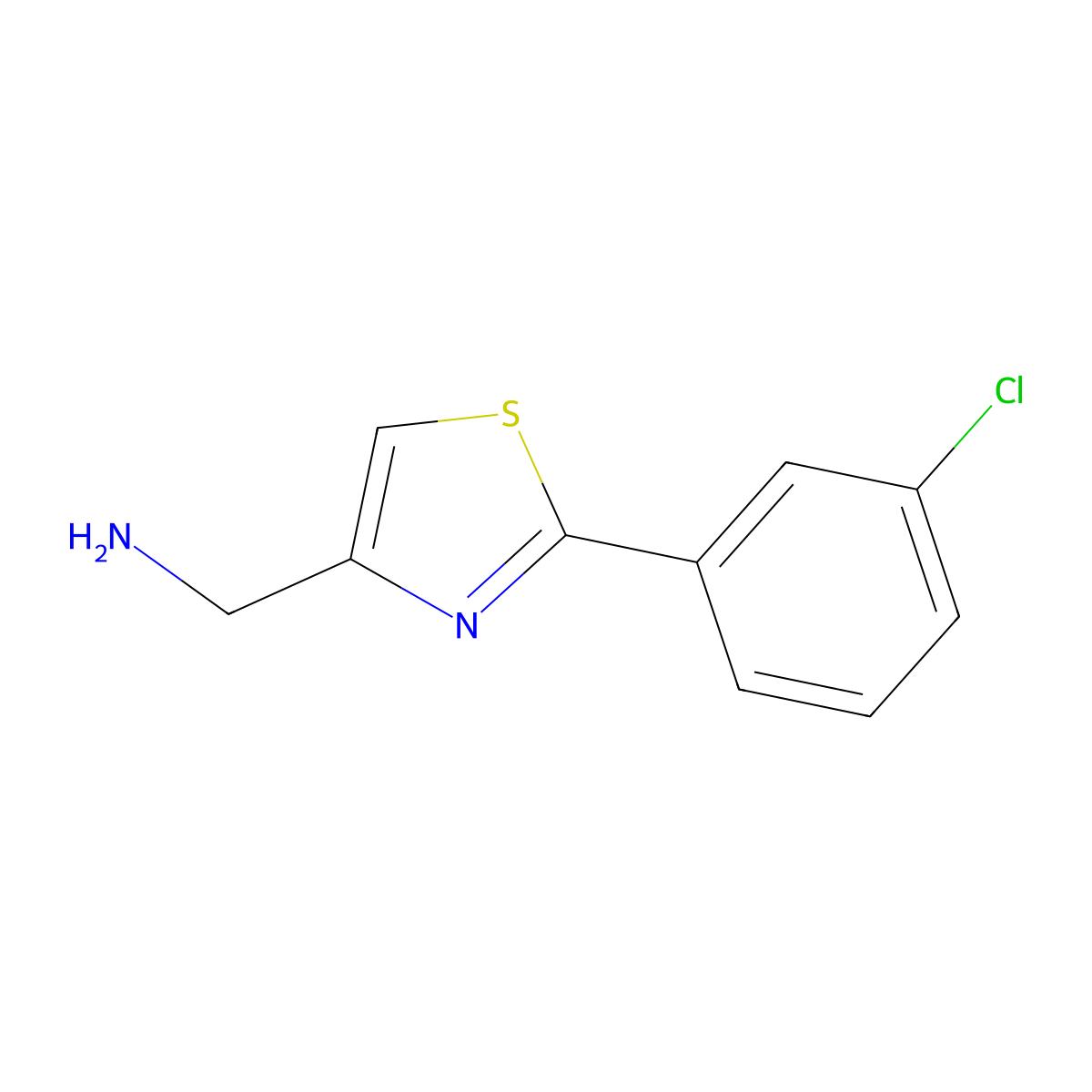 (2-(3-Chlorophenyl)thiazol-4-yl)methanamine molecular structure, CAS 775579-08-3