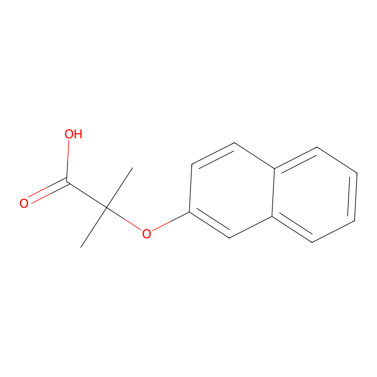 2-Methyl-2-(2-naphthyloxy)propanoic acid molecular structure, CAS 7756-78-7