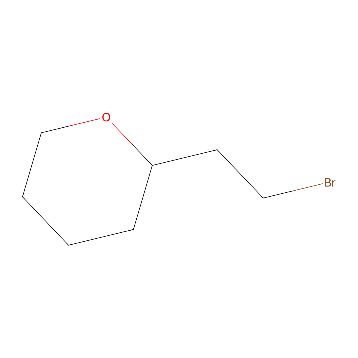 2-(2-Bromoethyl)oxane molecular structure, CAS 77564-82-0