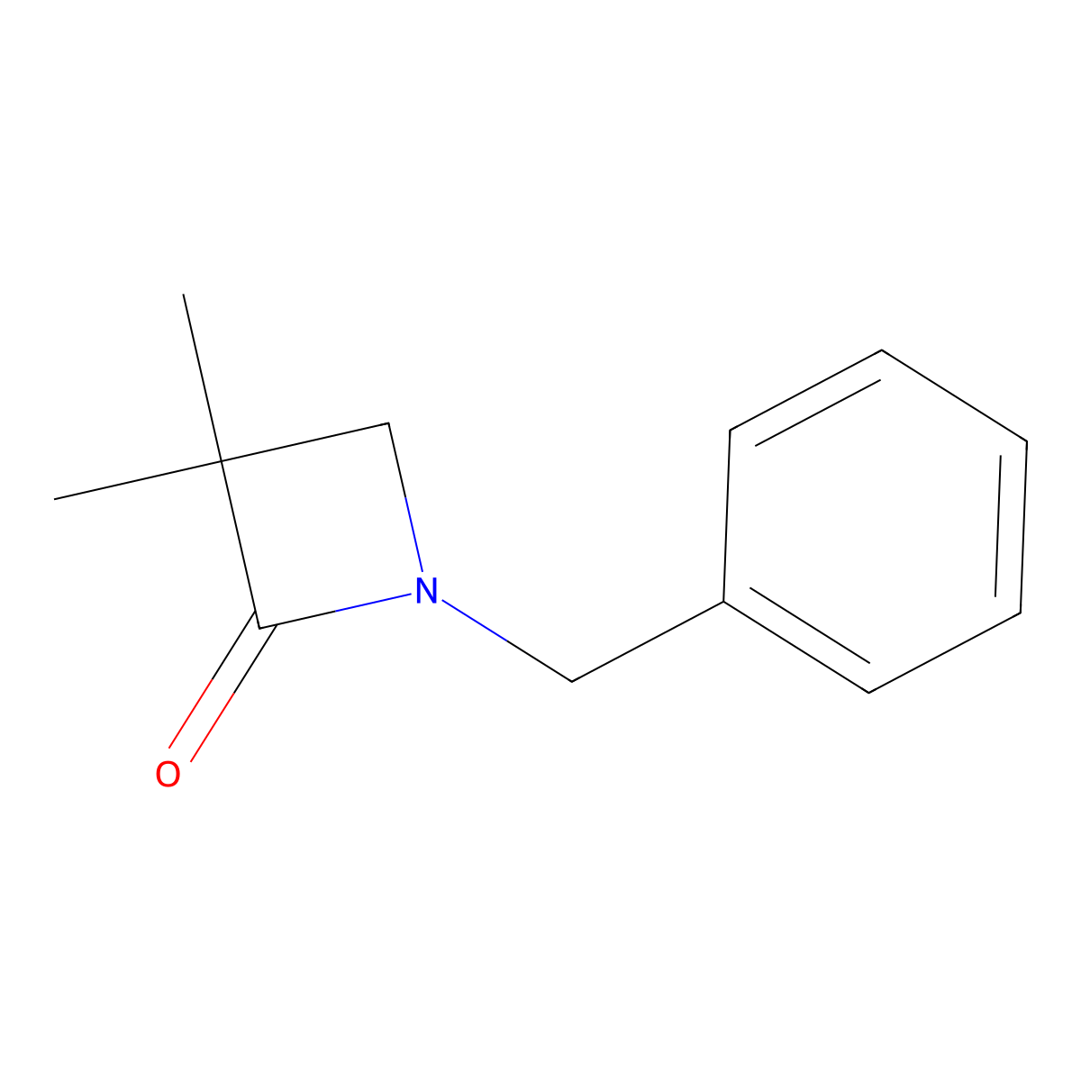 1-Benzyl-3,3-dimethylazetidin-2-one molecular structure, CAS 77564-97-7