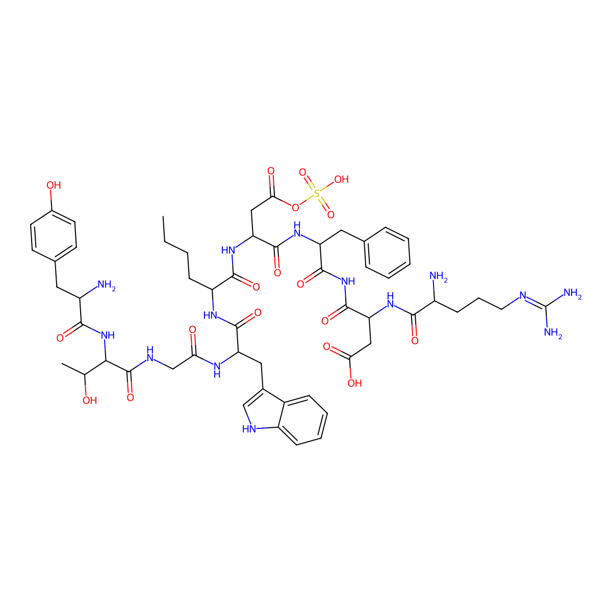 Cholecystokinin (25-33), thr(28)-nle(31)- molecular structure, CAS 77568-41-3