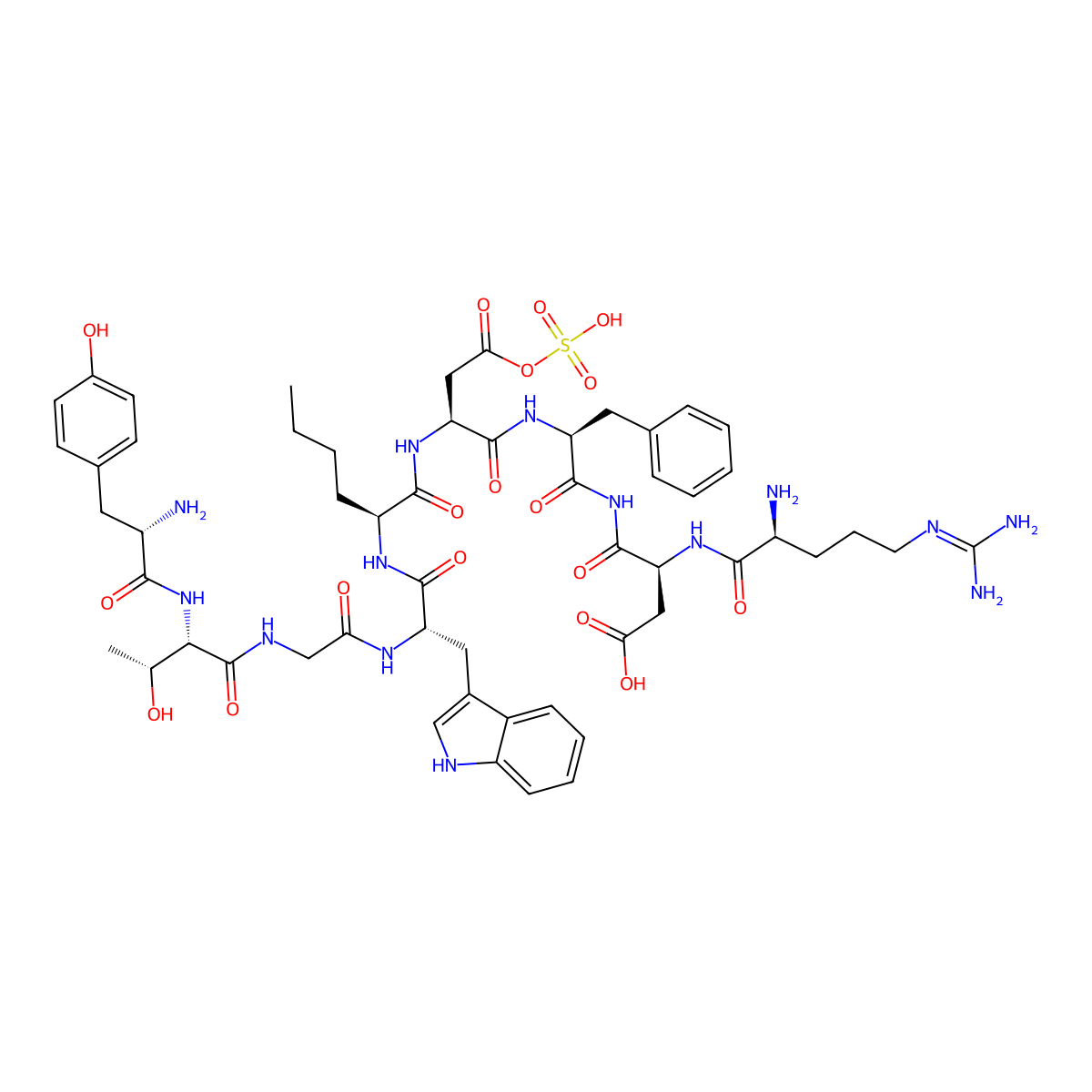 Cholecystokinin (25-33), thr(28)-nle(31)- molecular structure, CAS 77568-41-3