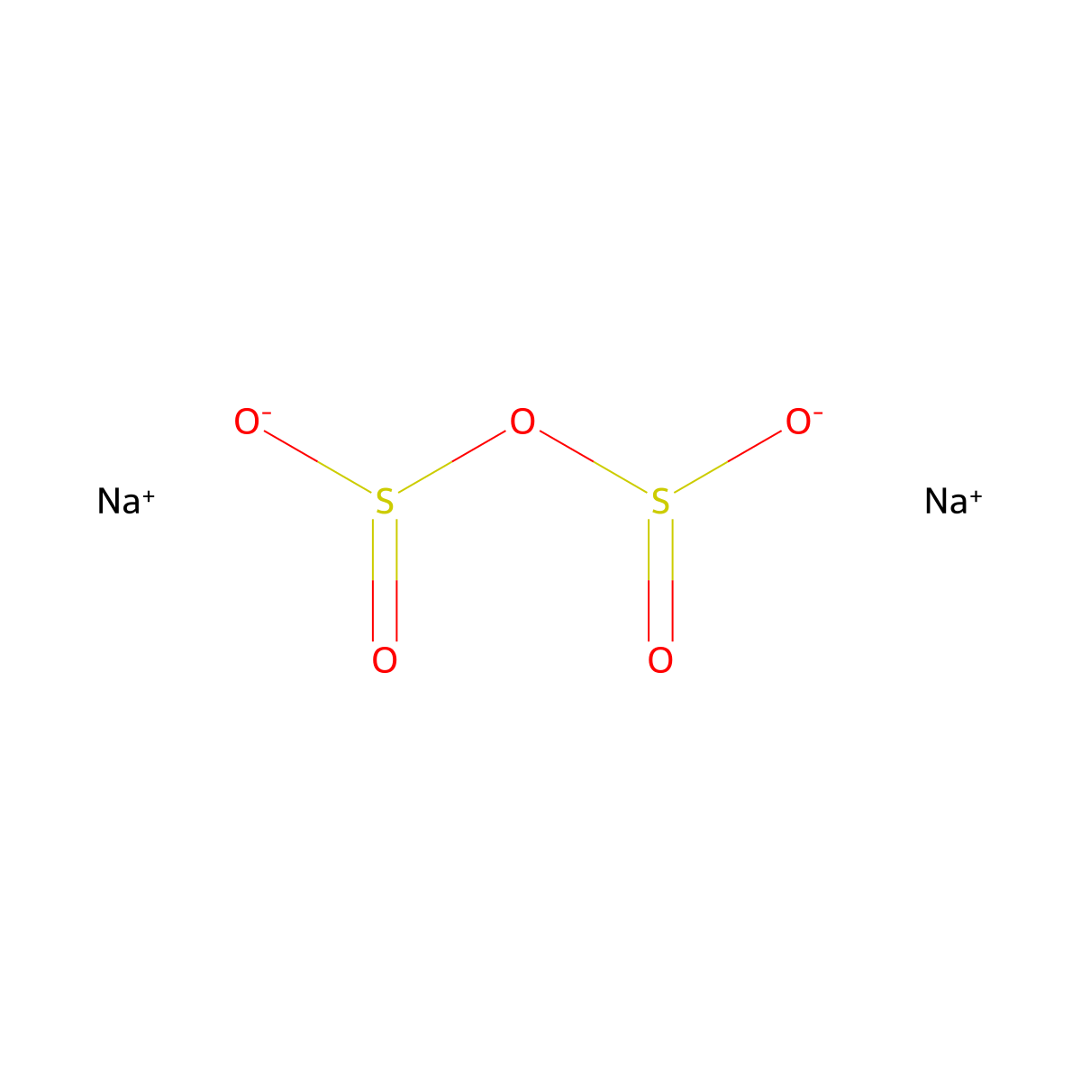 Disodium disulfite molecular structure, CAS 7757-74-6