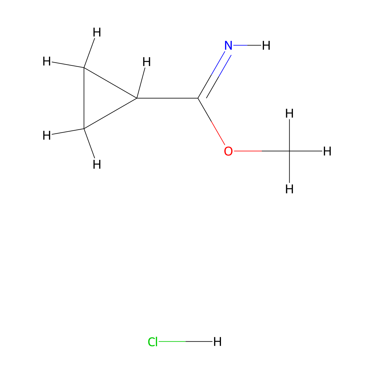 Methyl cyclopropanecarboximidate hydrochloride molecular structure, CAS 77570-14-0