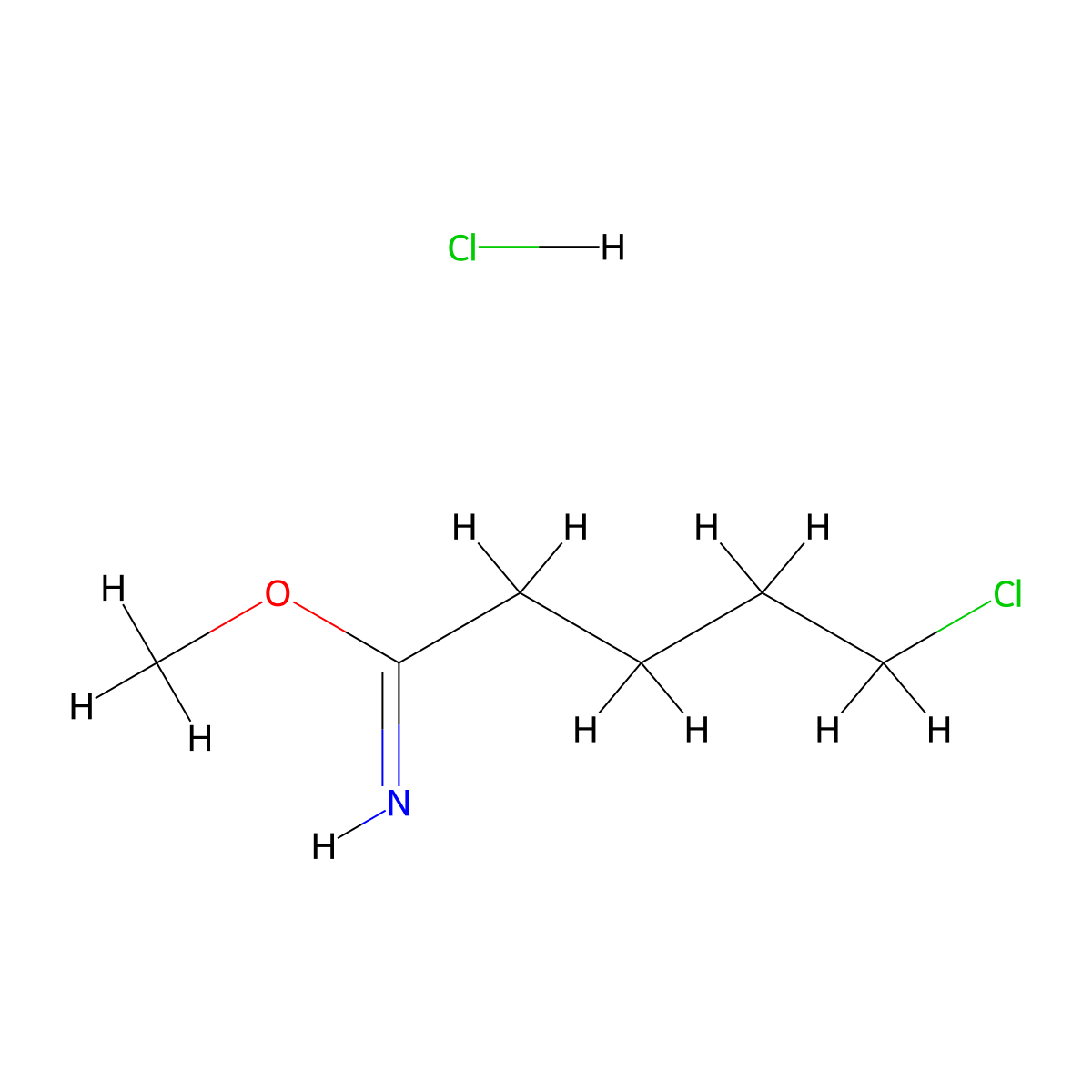 Methyl 5-chloropentanecarboximidate hydrochloride molecular structure, CAS 77570-16-2