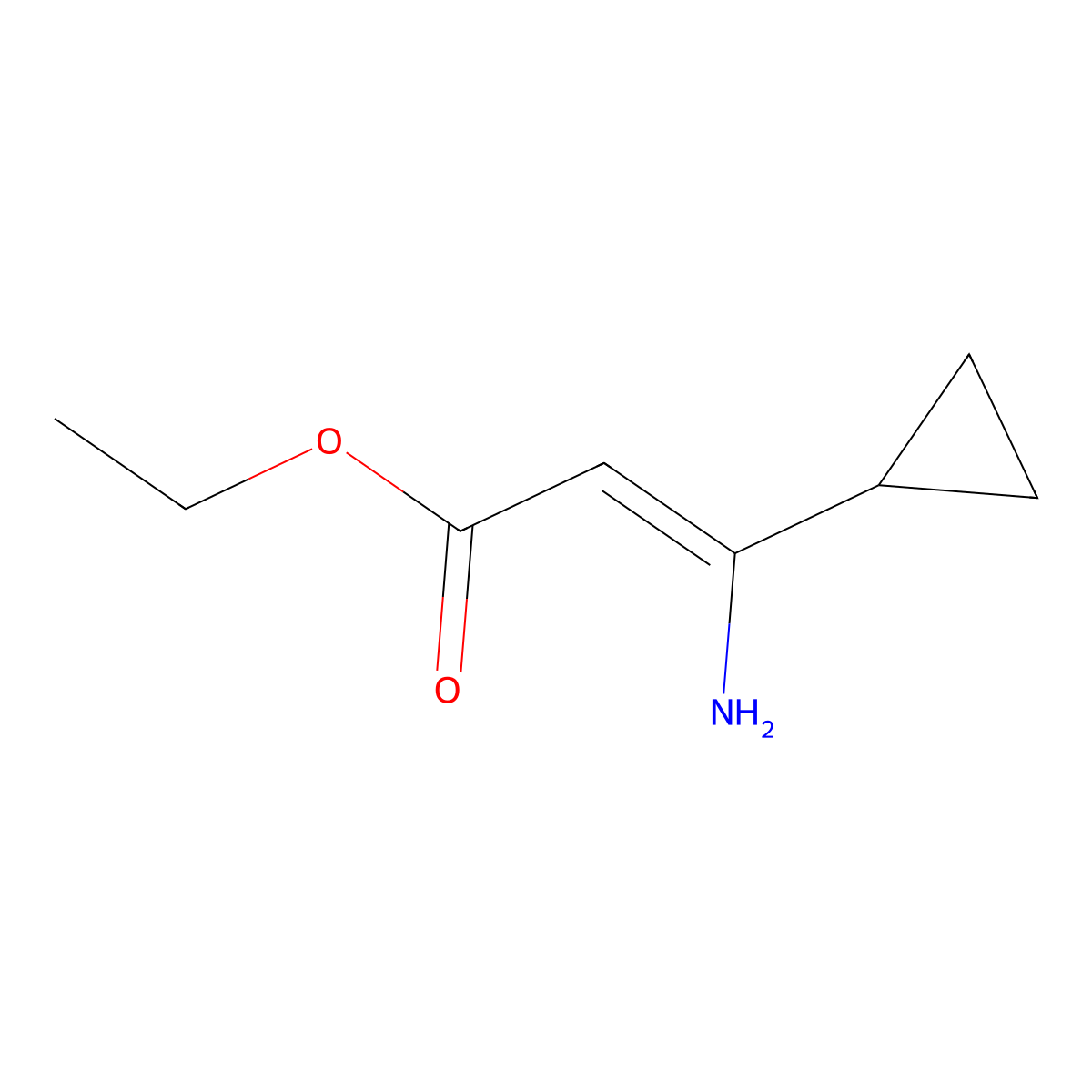 Ethyl 3-amino-3-cyclopropylprop-2-enoate molecular structure, CAS 77570-31-1