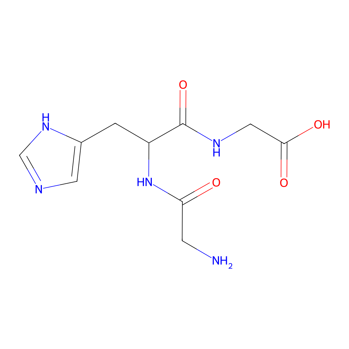 Glycyl-histidyl-glycine molecular structure, CAS 7758-33-0
