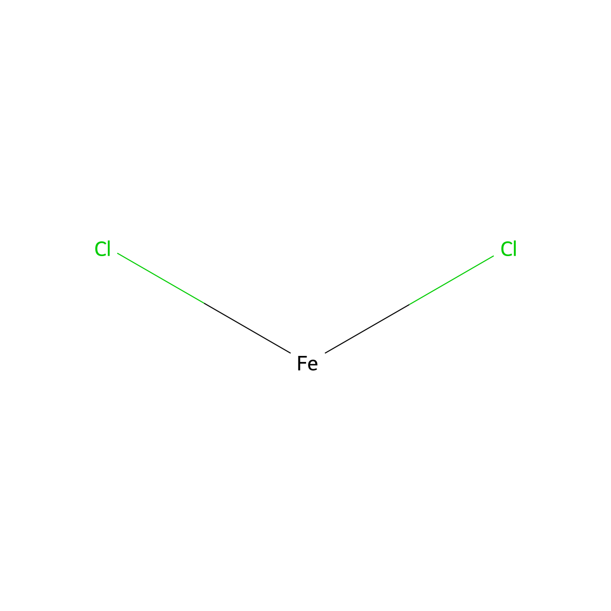 Ferrous Chloride molecular structure, CAS 7758-94-3