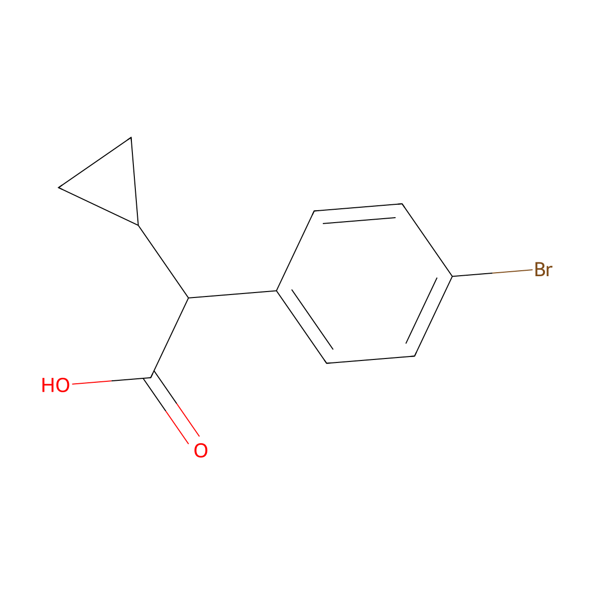 2-(4-Bromophenyl)-2-cyclopropylacetic acid molecular structure, CAS 77585-44-5