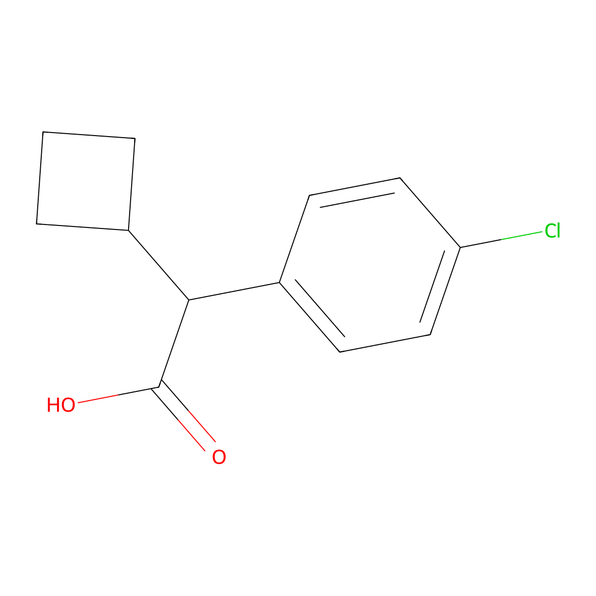 2-(4-Chlorophenyl)-2-cyclobutylacetic acid molecular structure, CAS 77585-51-4