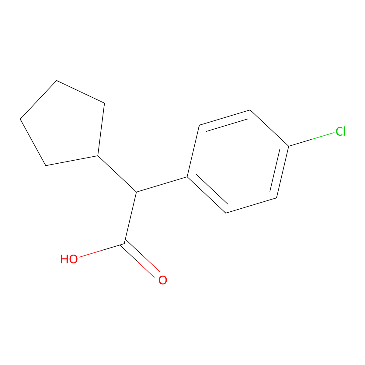 2-(4-Chlorophenyl)-2-cyclopentylacetic acid molecular structure, CAS 77585-53-6