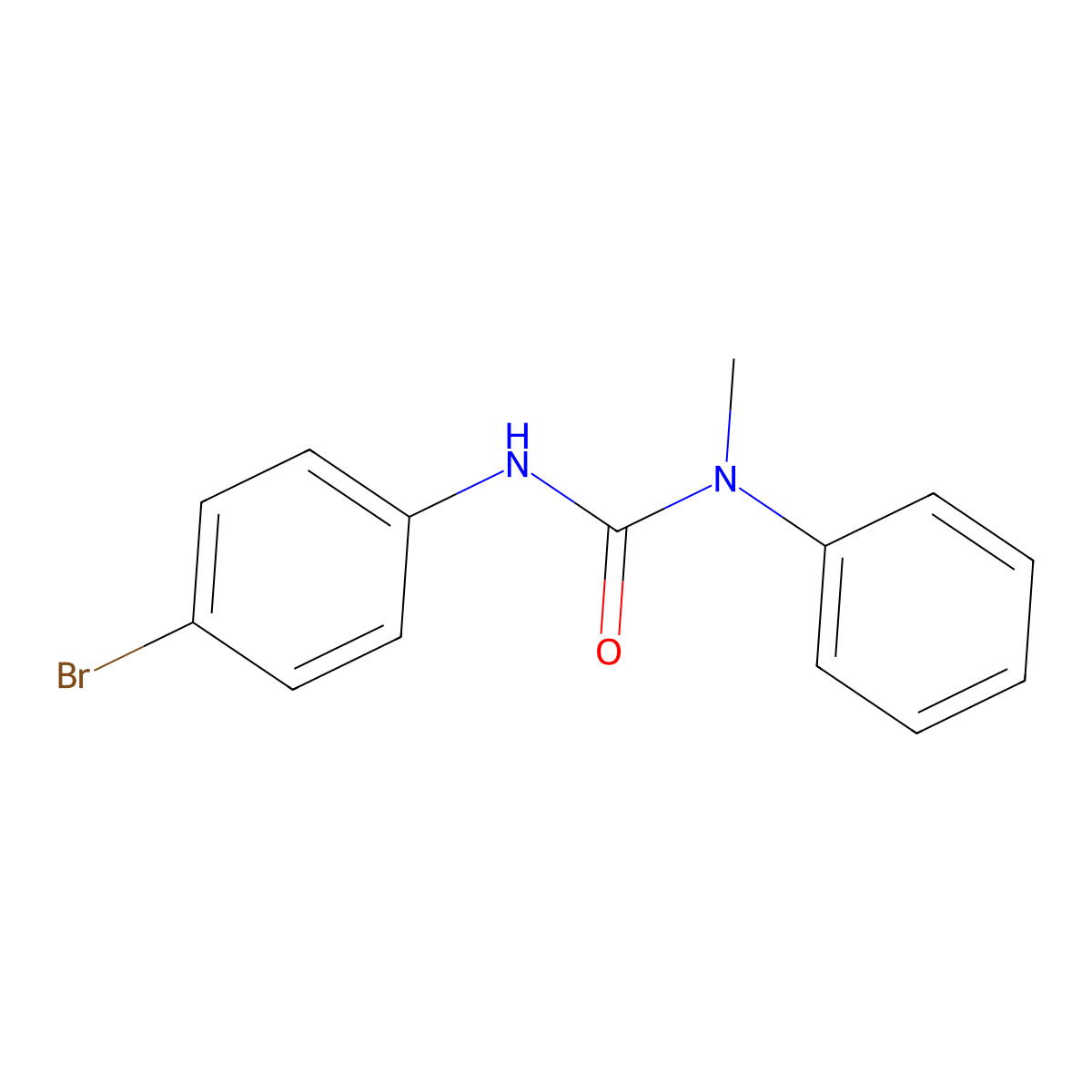 Urea, N'-(4-bromophenyl)-N-methyl-N-phenyl- molecular structure, CAS 77585-87-6