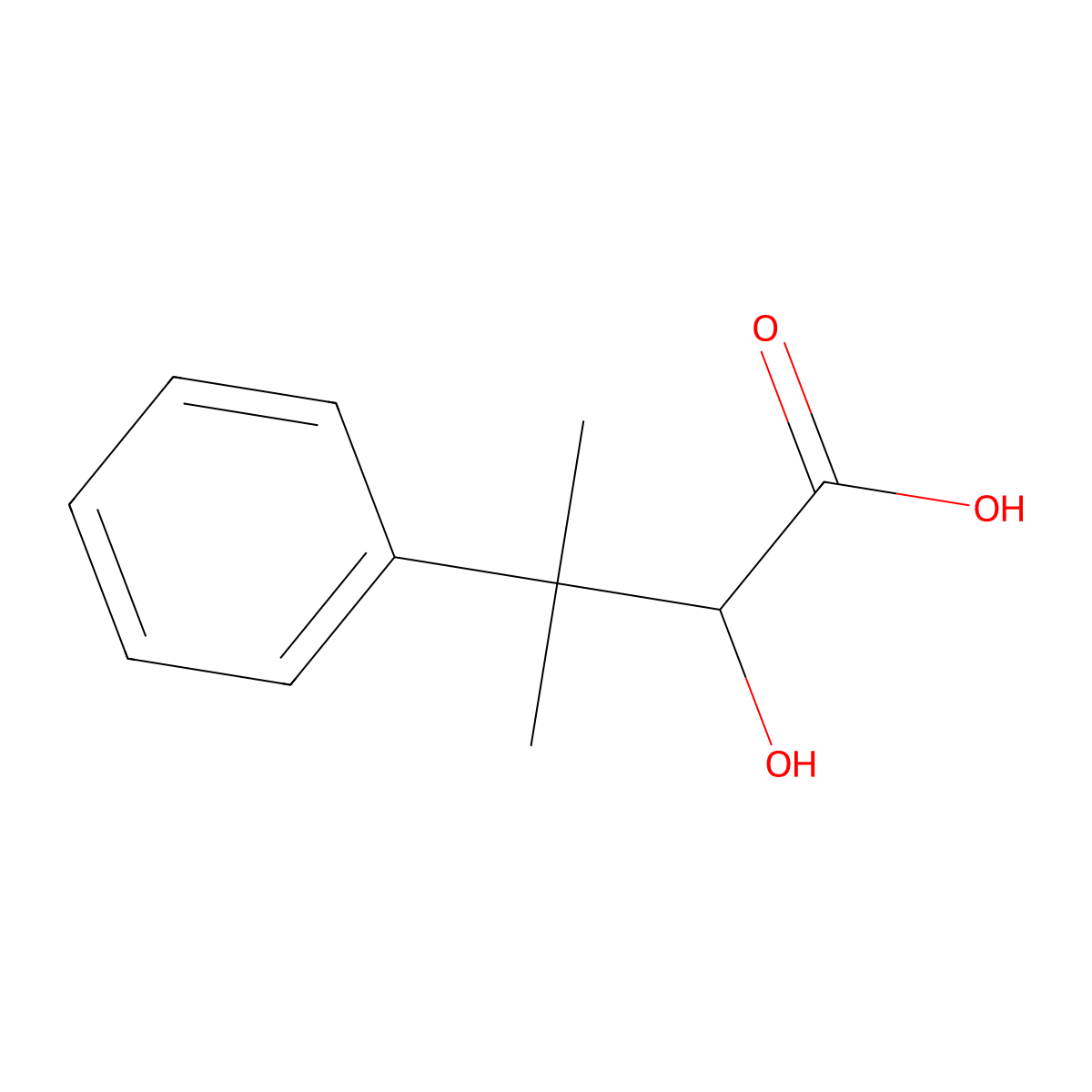 2-Hydroxy-3-methyl-3-phenylbutanoic acid molecular structure, CAS 77586-77-7