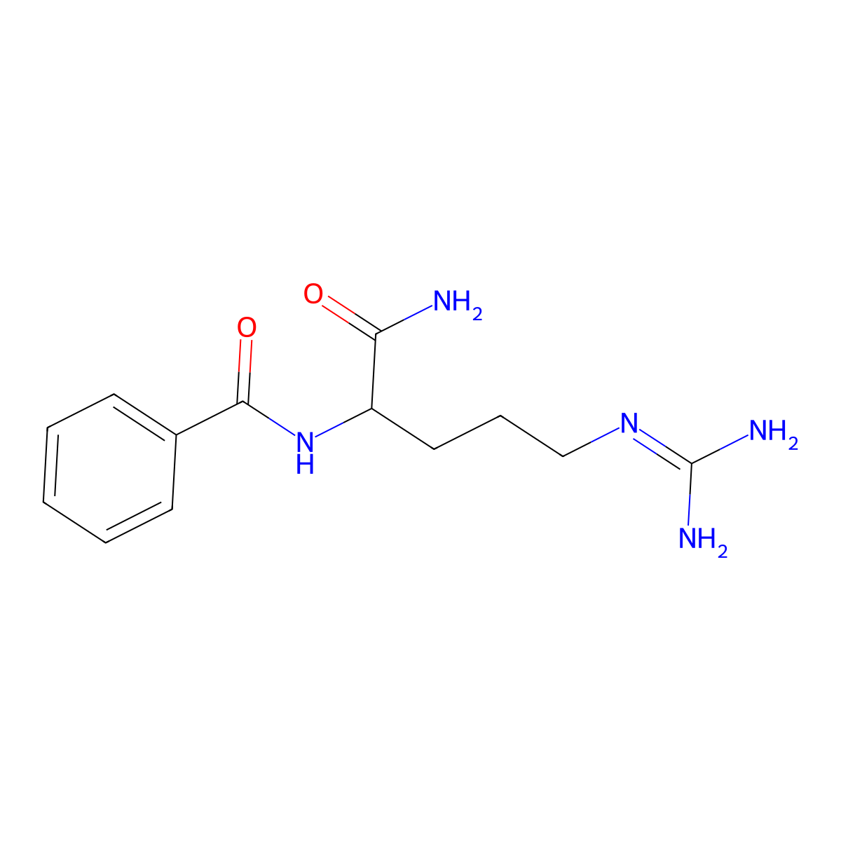 N-(1-(aminocarbonyl)-4-{[amino(imino)methyl]amino}butyl)benzamide molecular structure, CAS 7759-68-4