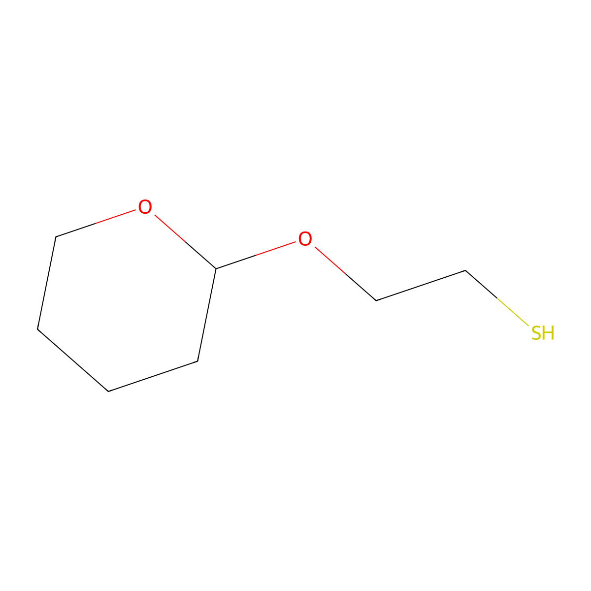2-(Tetrahydro-pyran-2-yloxy)-ethanethiol molecular structure, CAS 77597-08-1