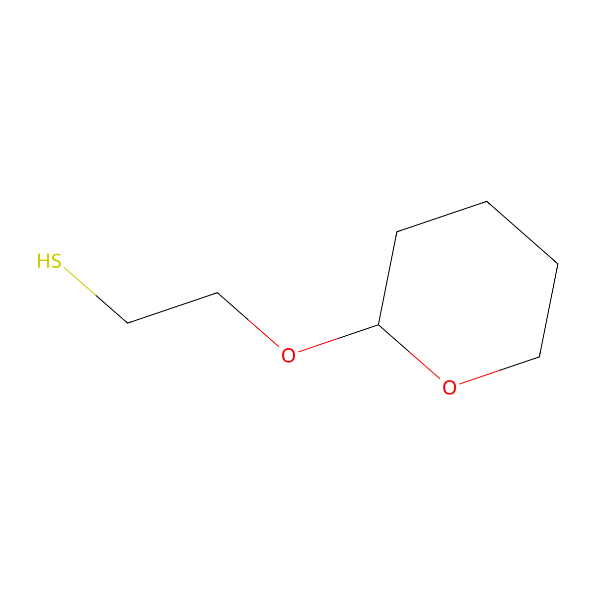 2-(Tetrahydro-pyran-2-yloxy)-ethanethiol molecular structure, CAS 77597-08-1
