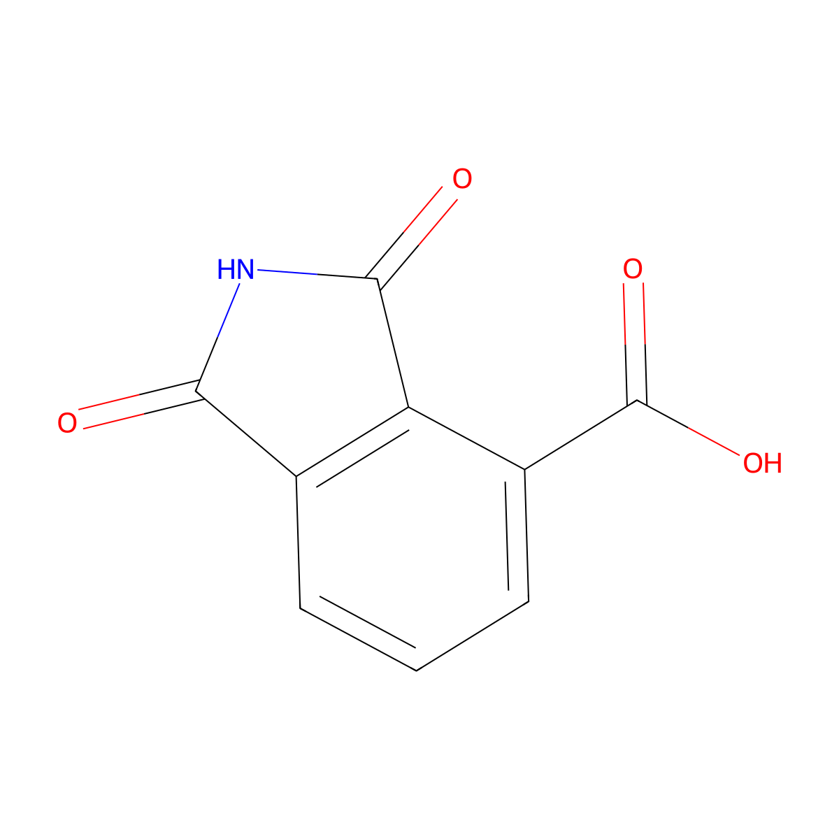 1,3-dioxo-2,3-dihydro-1H-isoindole-4-carboxylic acid molecular structure, CAS 776-22-7