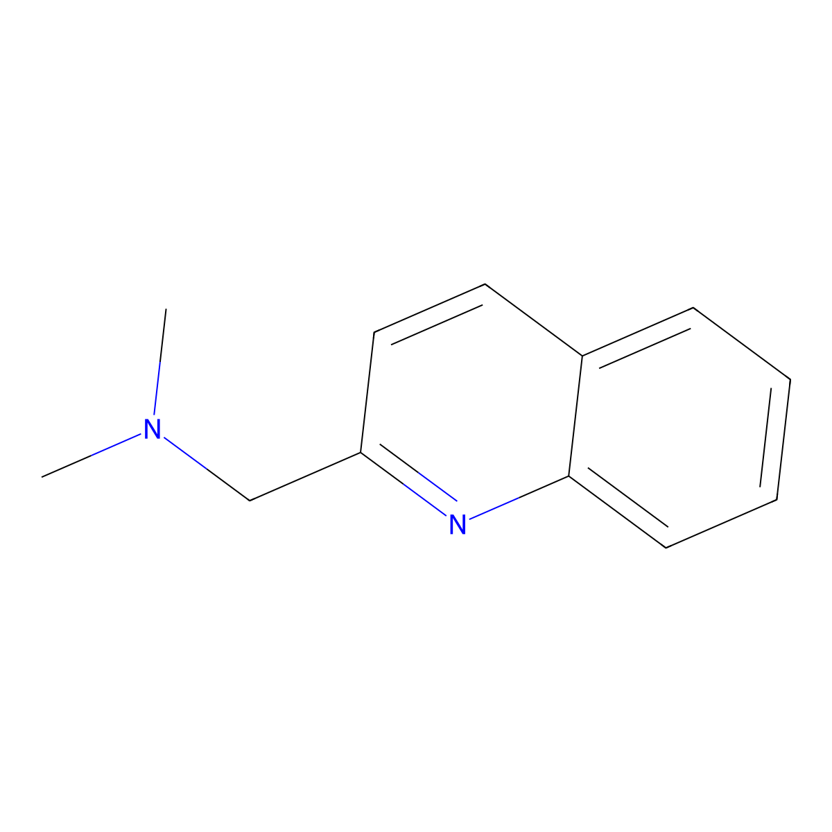 Dimethyl(quinolin-2-ylmethyl)amine molecular structure, CAS 776-93-2