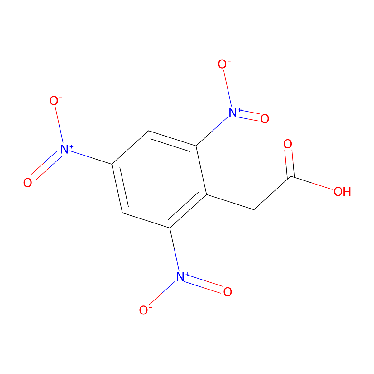 2,4,6-Trinitrophenylacetic acid molecular structure, CAS 77601-83-3