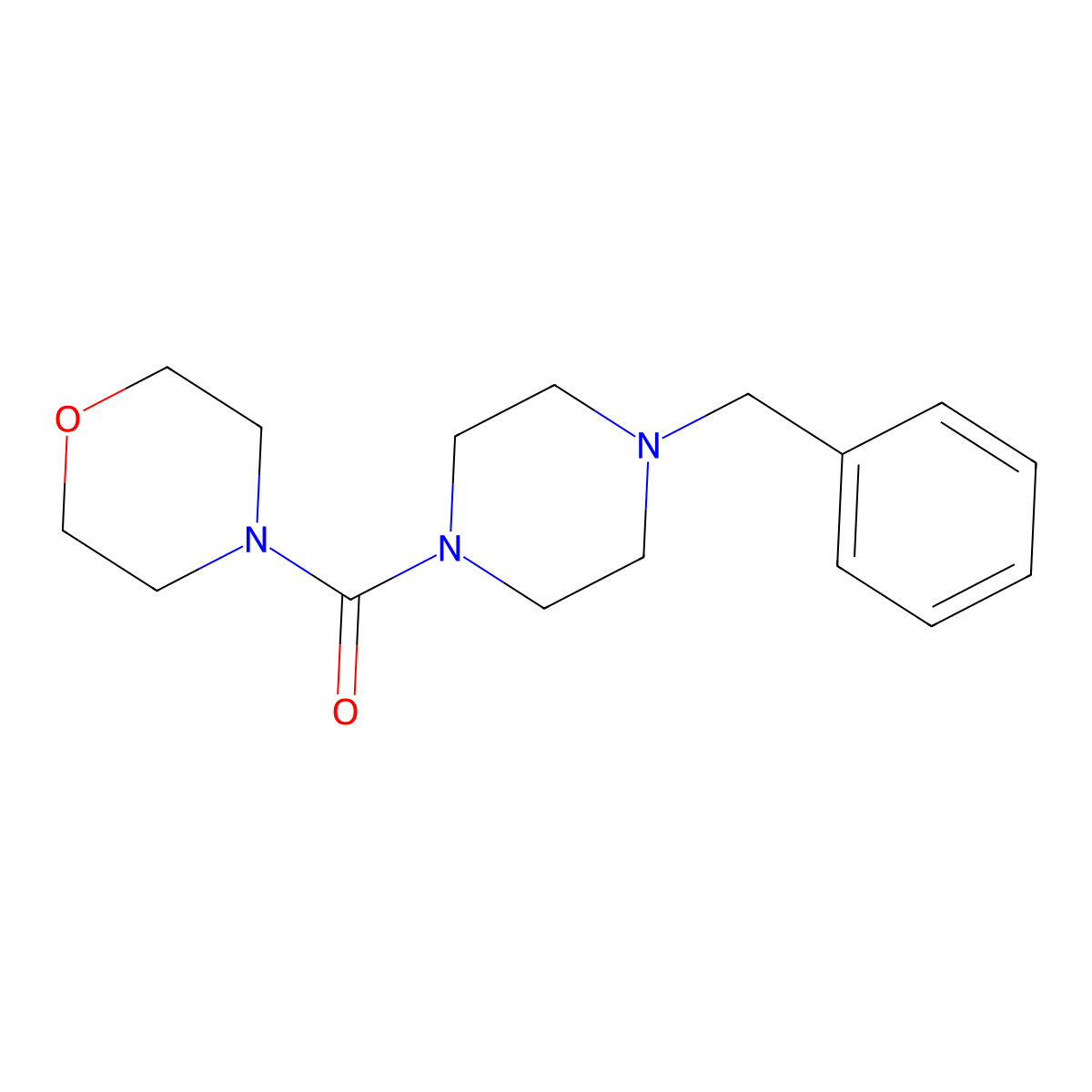 (4-Benzyl-piperazin-1-yl)-morpholin-4-yl-methanone molecular structure, CAS 77603-64-6
